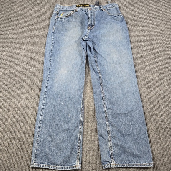Baggy Nautica Jeans‎ Mens 38x32 Blue Relaxed Fit Skater Raver Y2K Grunge 37 - Picture 1 of 14